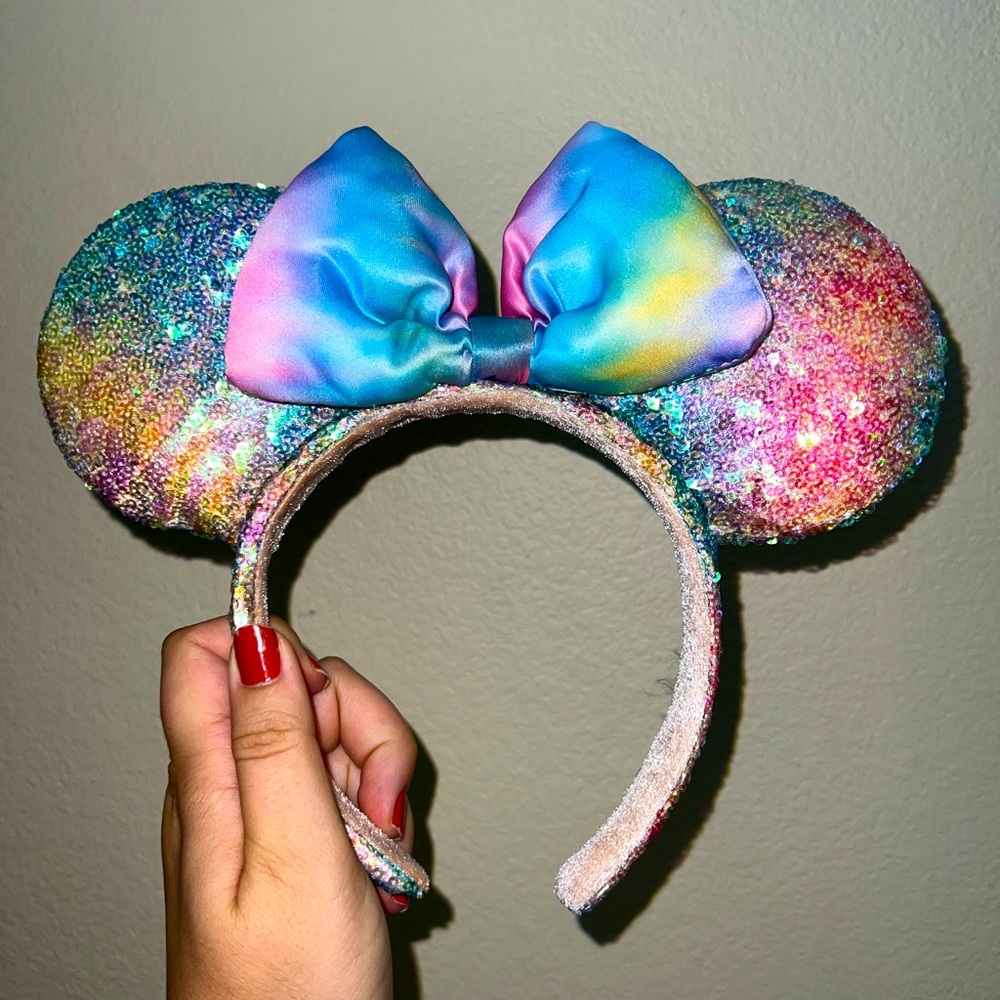 Colorful Glitter Mouse Ears Headband